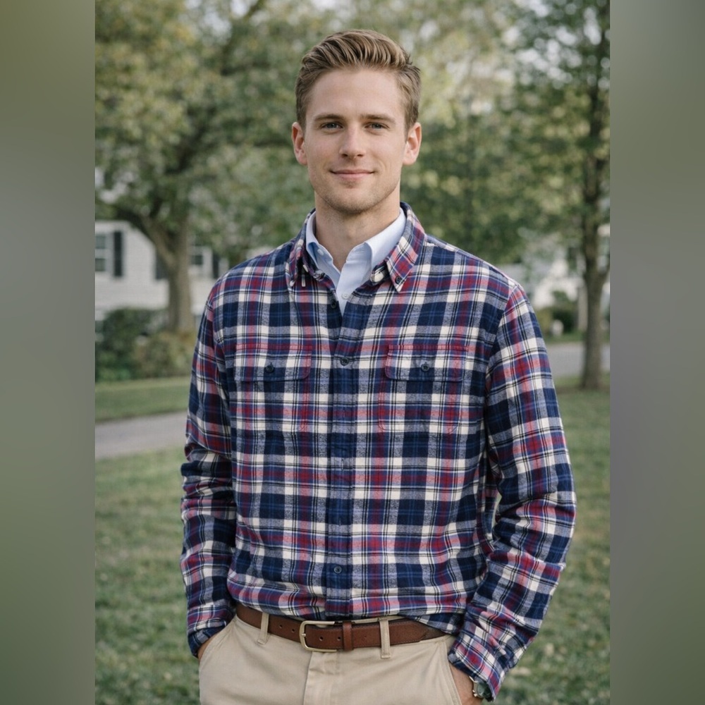Men’s Abercrombie Fitch XXL Plaid Button Long Sleeve Shirt Rodeo Western Preppy